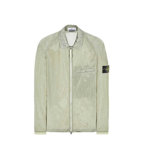 Сорочка STONE ISLAND 12321 Garment-Dyed Nylon Metal Overshirt Ice