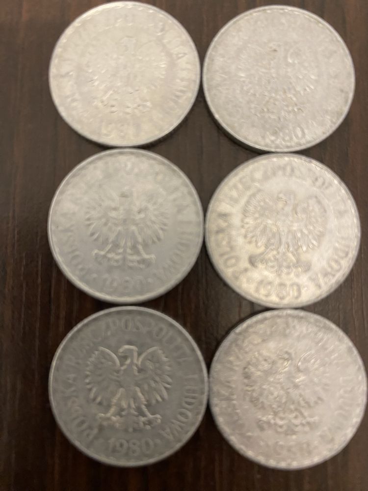 Moneta 1 zł. 1980 r. 6 szt.
