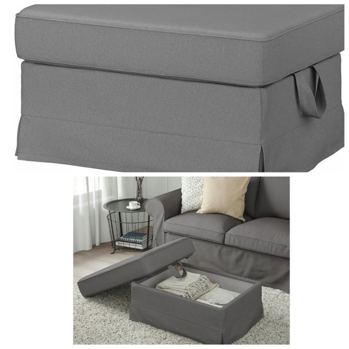 Pufa ikea xxl ektorp szara pojemna skrzynia