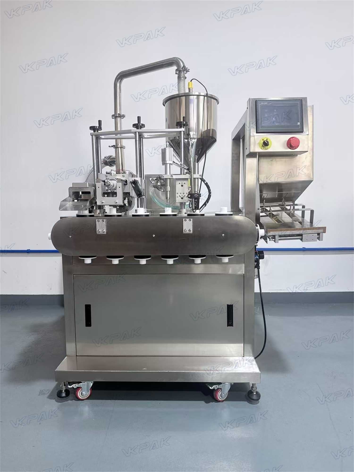 Máquina de enchimento e selagem de tubos plásticos para cosméticos