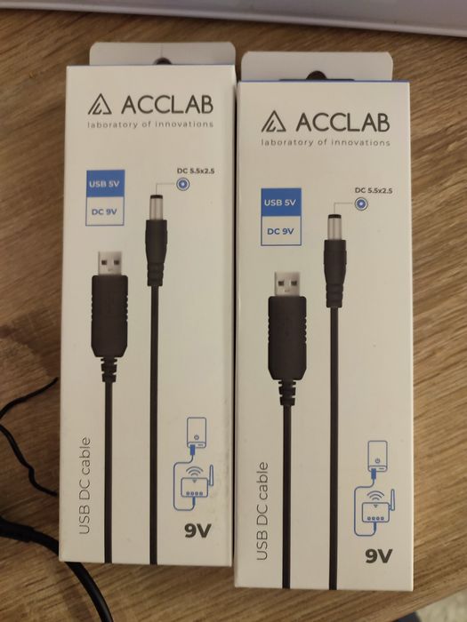 Кабель живлення Кабель живлення ACCLAB USB to DC 5,5х2,5 мм, 5V, 1,5A