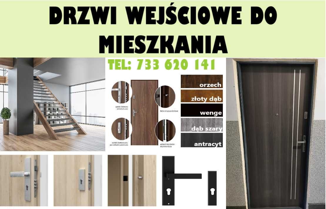 SOLIDNE drzwi wejściowe zewnętrzne z montażem wewnątrzklatkowe ciche