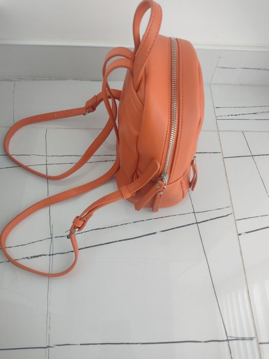 Mohito pomarańczowy mały plecak damski z ekoskóry