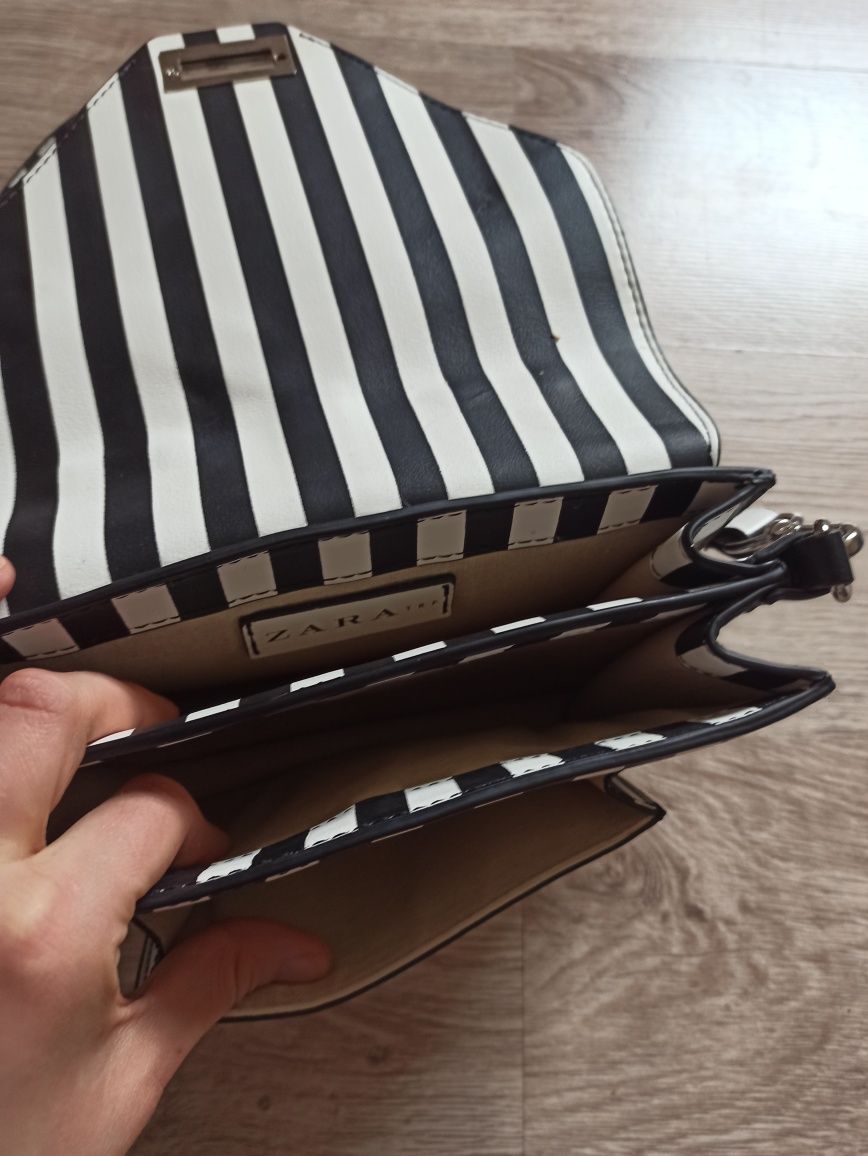 Torebka zara paski zebra crossbody