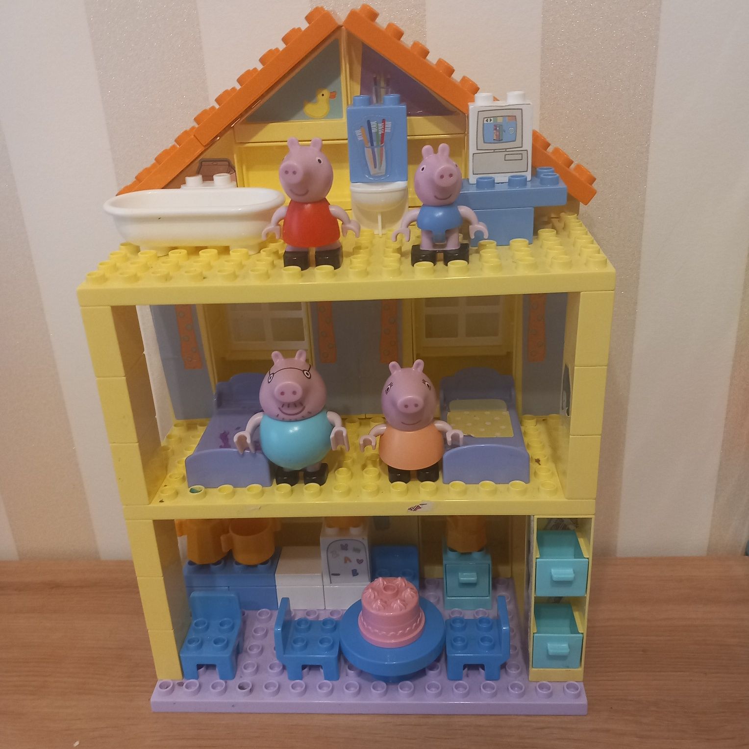Klocki Domek Świnka Peppa Pig Happy Hous jak Lego Duplo 107 elementów
