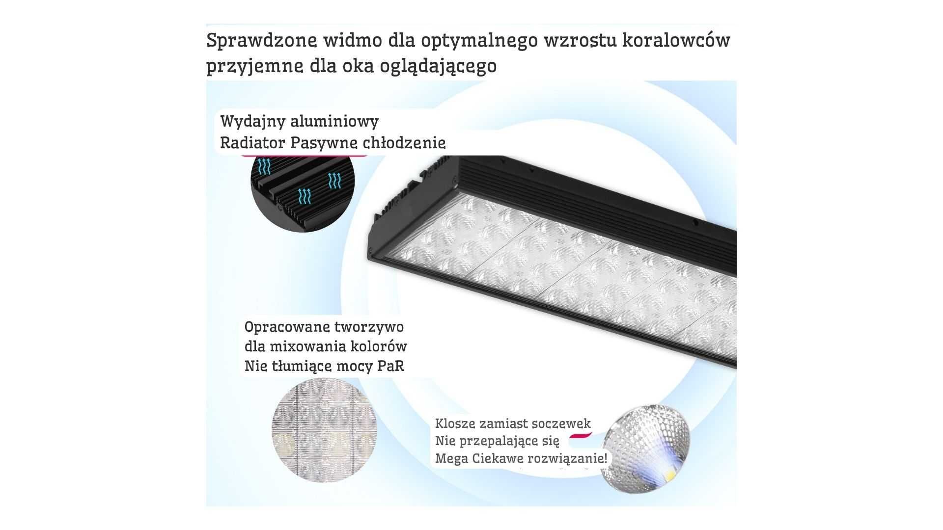 Lampa FLUO Led H75 Wifi Tuya 60w Akwarium Morskie Lampa Jak T5