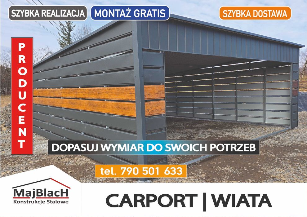ALTANA na pojazd |CARPORT  Garaże Blaszane-Garaż Blaszany- Maj-Blach