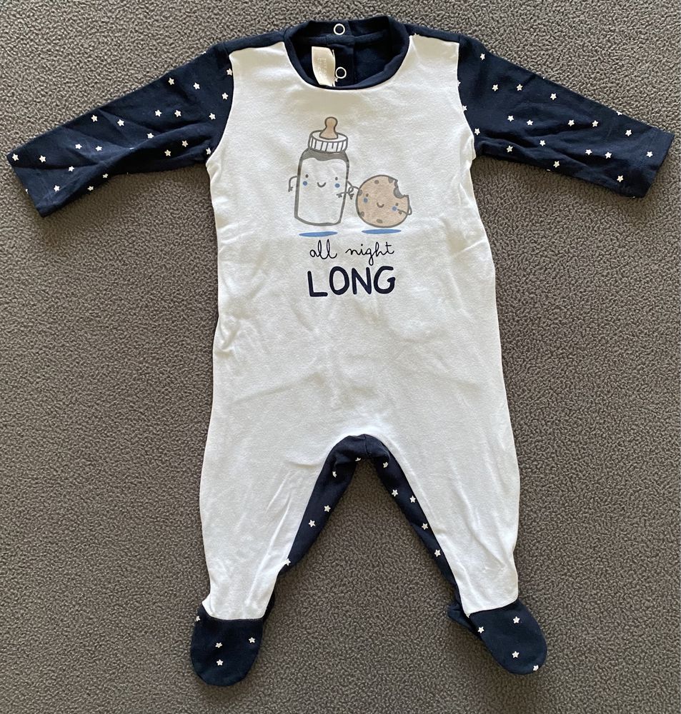 Lote 6 babygrows (1-6 M) chicco, vertbaudet, cotton juice e zara home