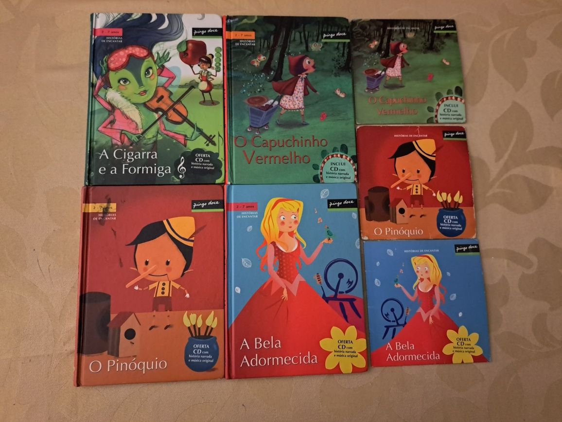 4 livros 3 cds de crianca