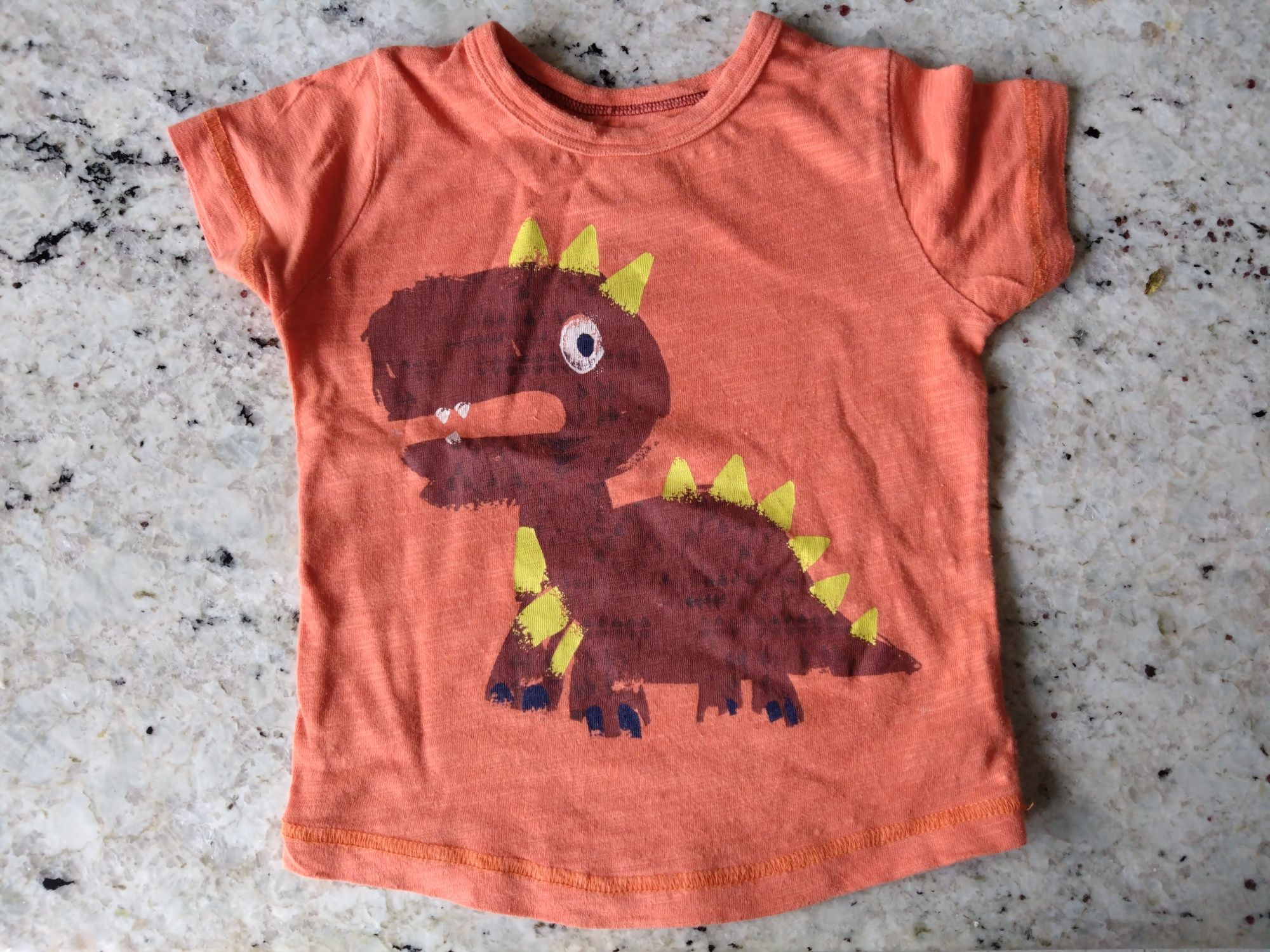 T-shirt koszulka Next z krótkim rękawem pomarańczowa dinozaur 74
