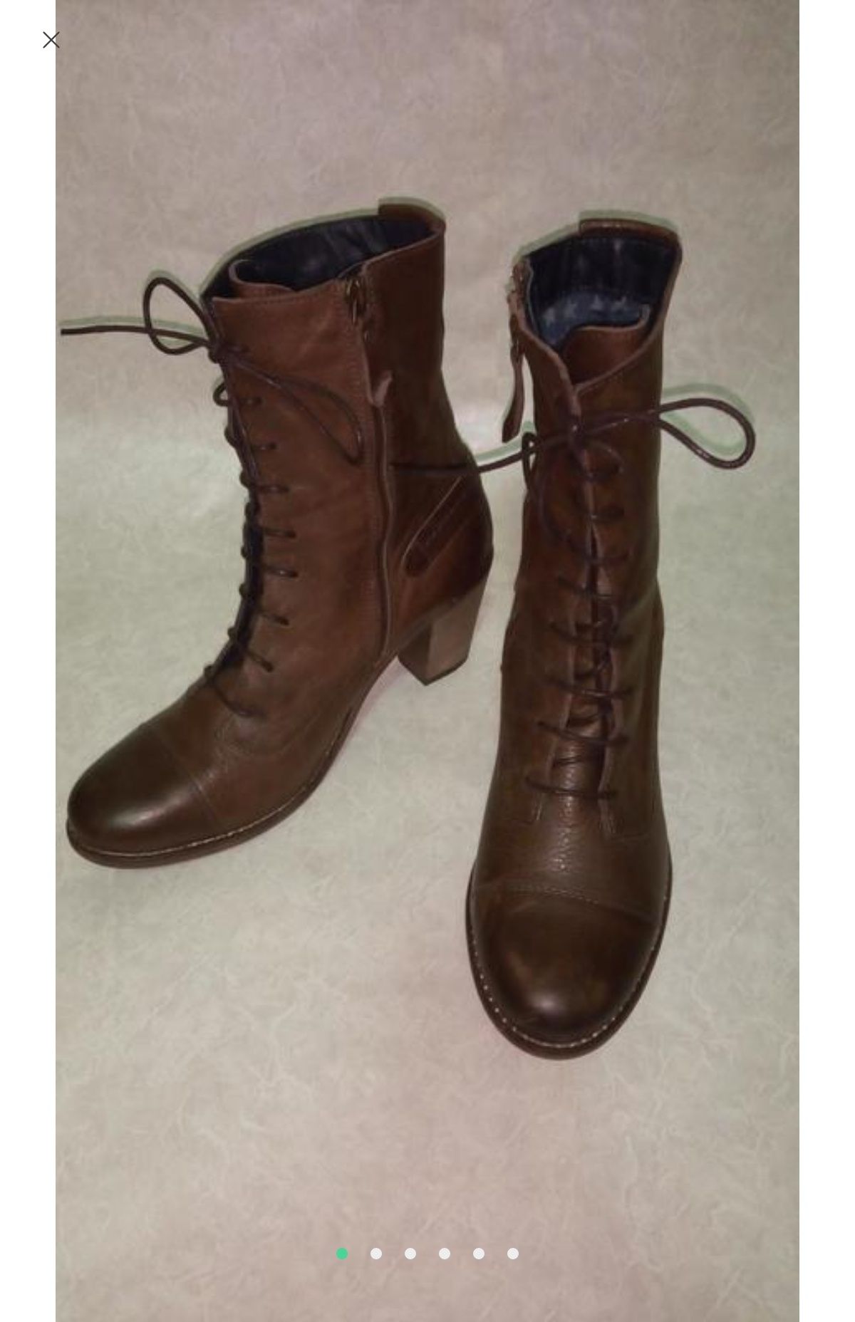Tommy Hilfiger 40 женские ботинки кожаные коричневые на шнуровке