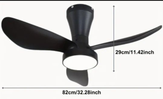 Вентилятор лампа 82см 50Вт 6швид+Р LED стельовий светильник потолочный