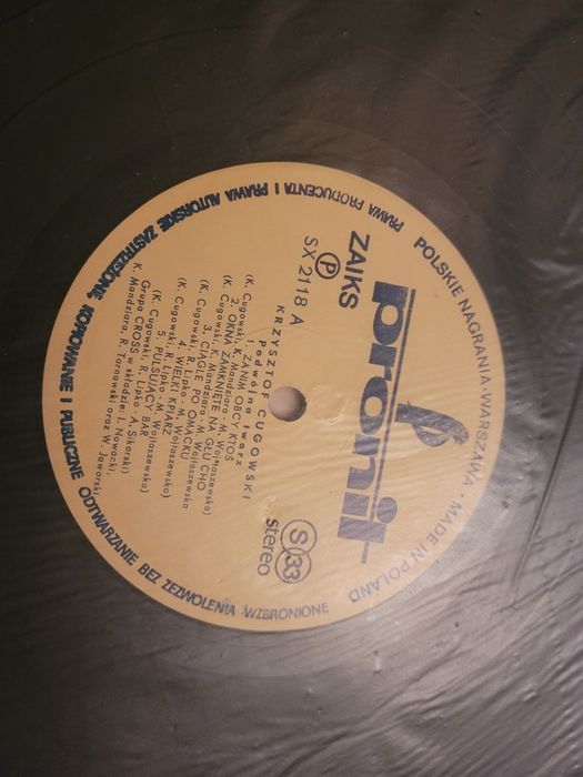 Vinyl Krzysztof Cugowski & Cross Podwójna twarz 1984 Pronit