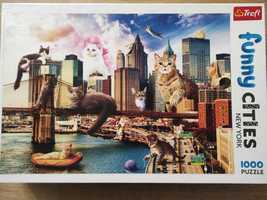 Puzzle Trefl 1000 elementów - Koty w Nowym Jorku