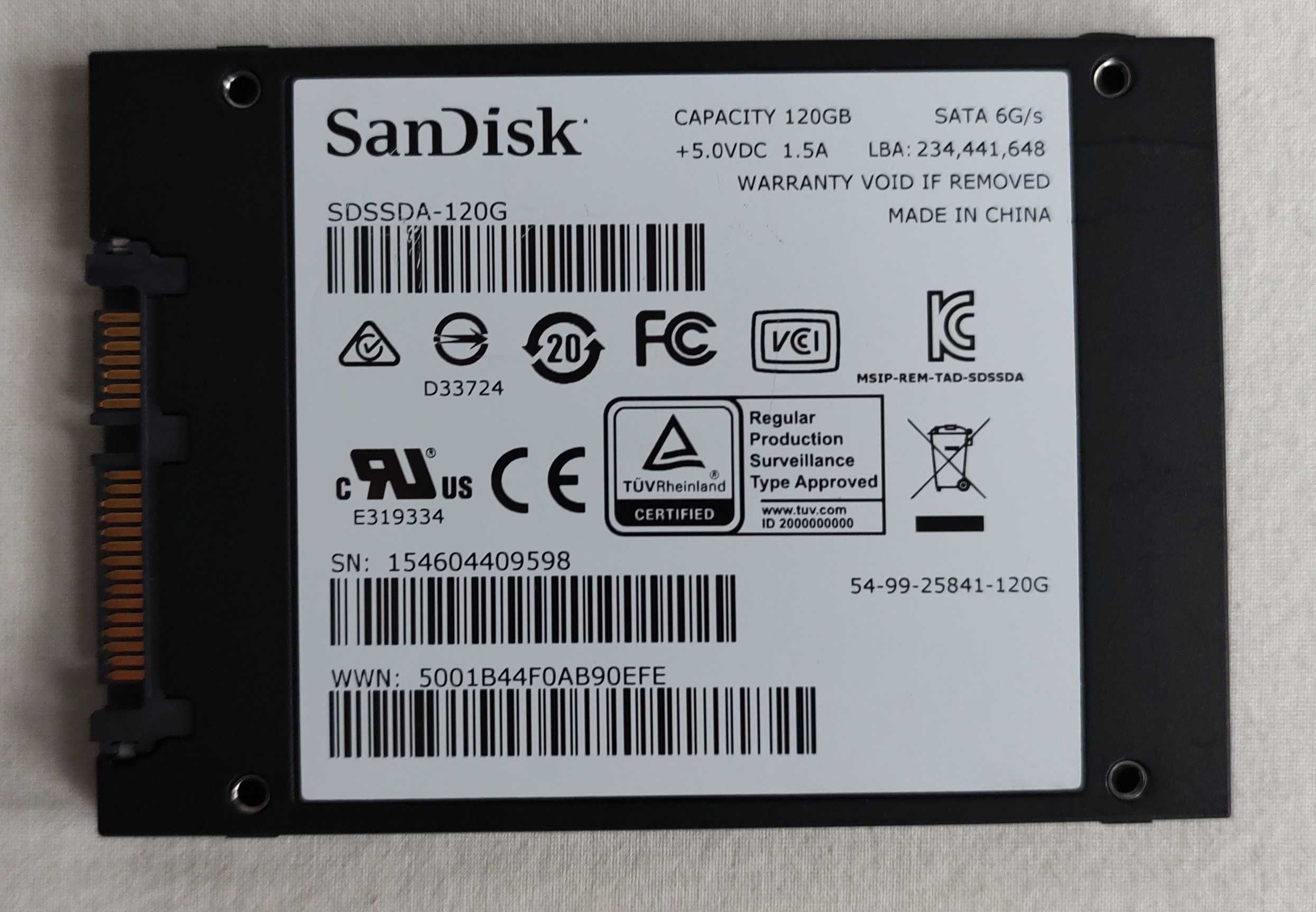 Dysk SSD SANDISK 120GB +kabel sata