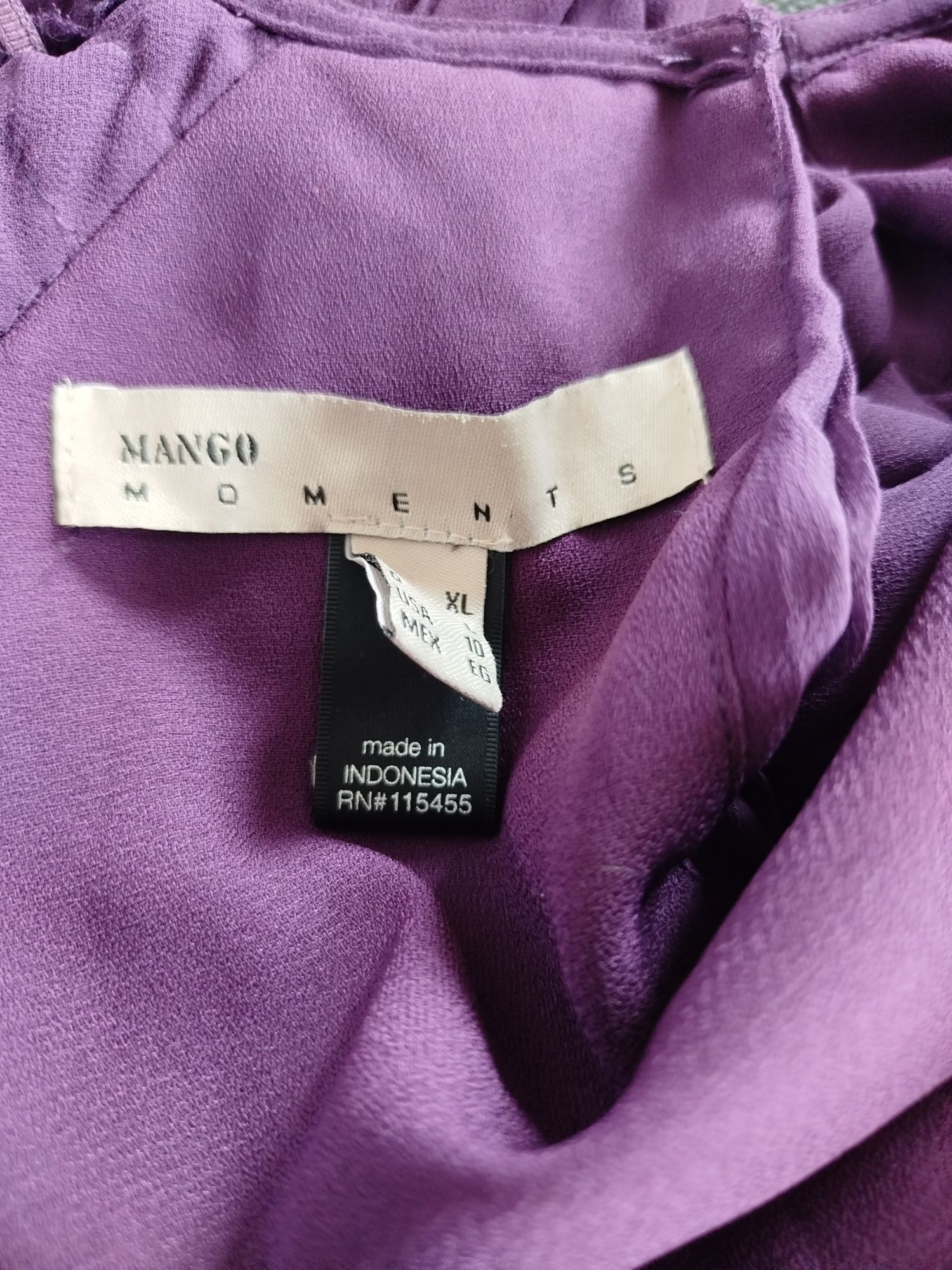 Fioletowa plisowana sukienka Mango rozmiar 42