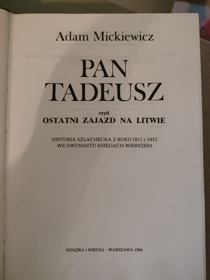 Pan Tadeusz Adam Mickiewicz z 1984roku