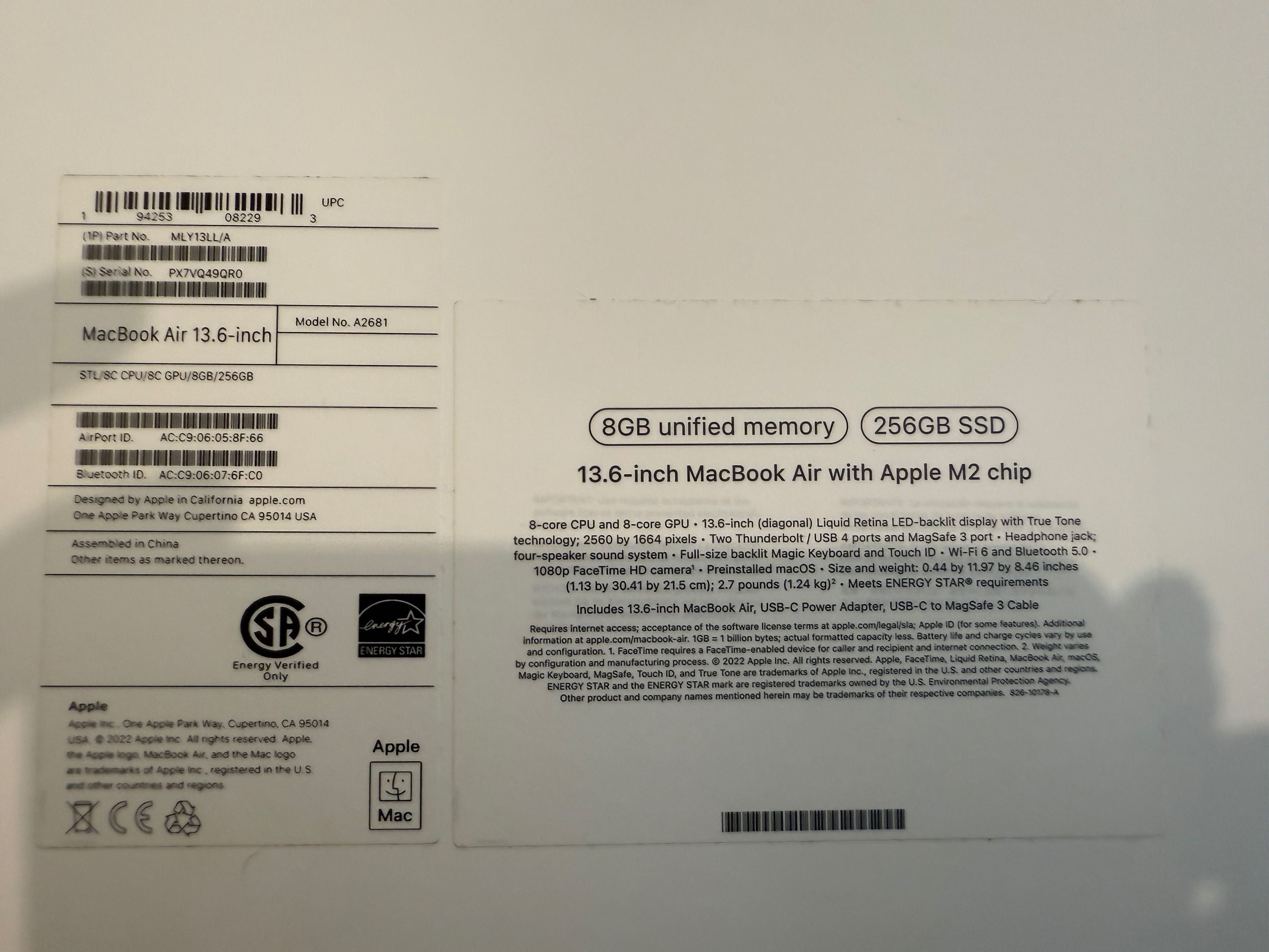 MacBook Air 256 GB