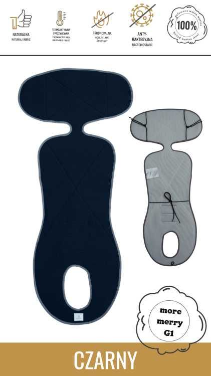 Wkładka merino do fotelika SIMPLE WOOL G1 BLACK More Merry NEW 2025