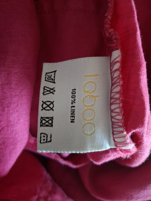 Różowa sukienka lniana letnia XL Taboo fuksja