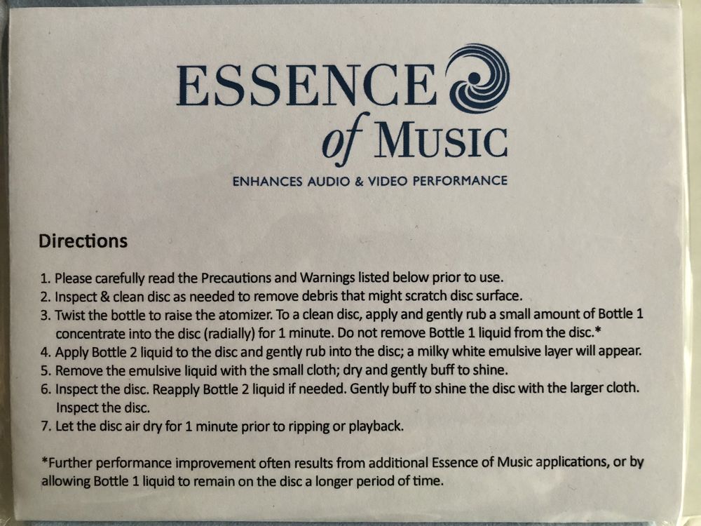 Essence of Music kit audio video disc enhancer