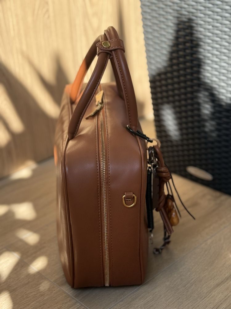 Сумка коричнева в стилі miu miu + брелок у подарунок