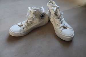 Trampki 31.5 CONVERSE ALL STARS Chuck Taylor clear WHITE białe wysokie