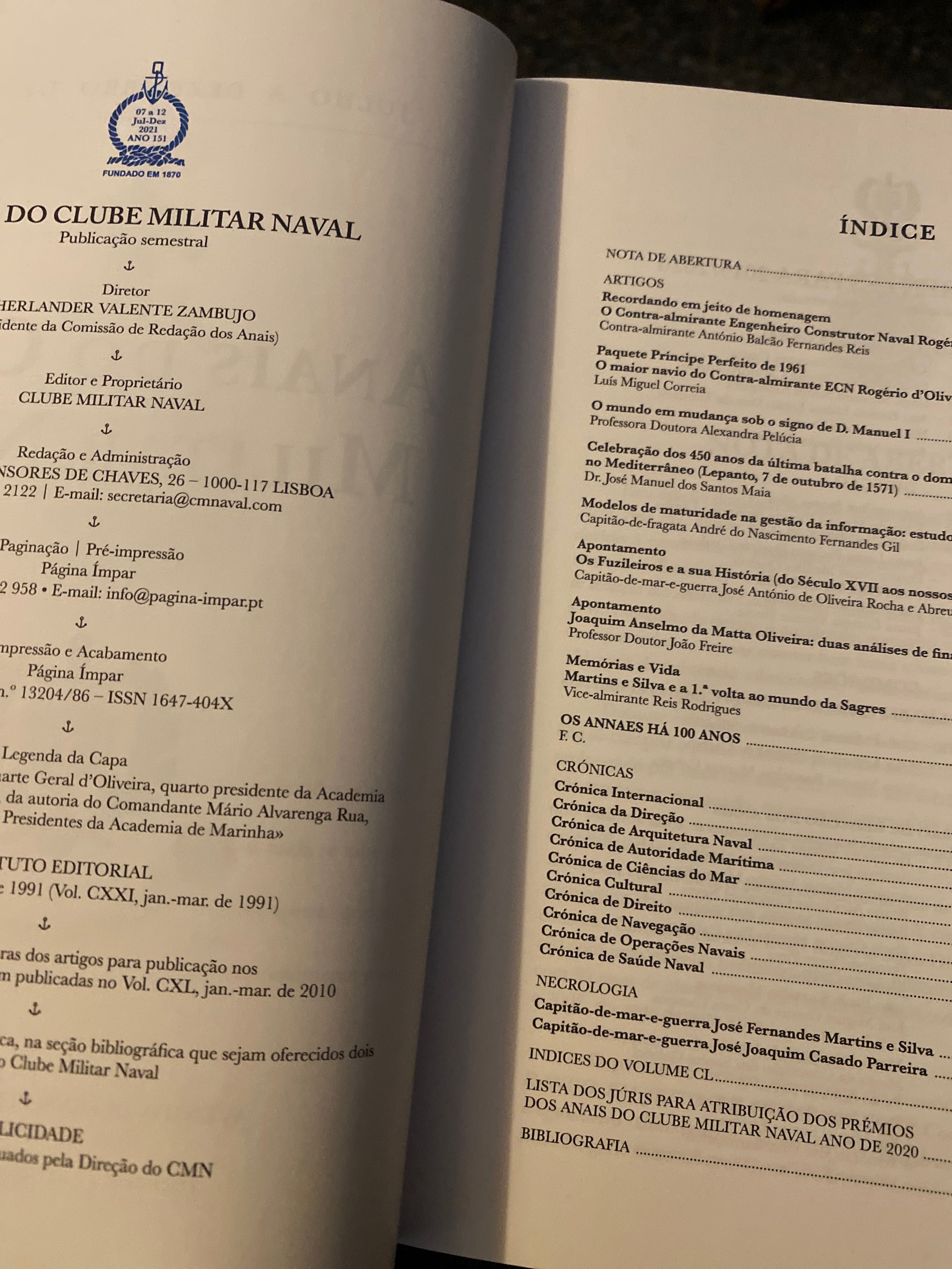 Anais do Clube Militar naval (Novos) 2020