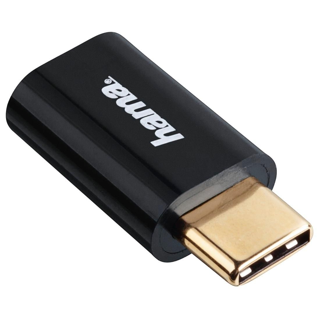 Hama Adapter micro USB-USB C wtyk, przejściówka do kabla czarna OUTLET