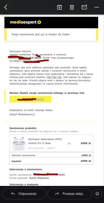 Nowe Apple AirPods Pro 2 (USB-C) z gwarancją i potwierdzeniem zakupu