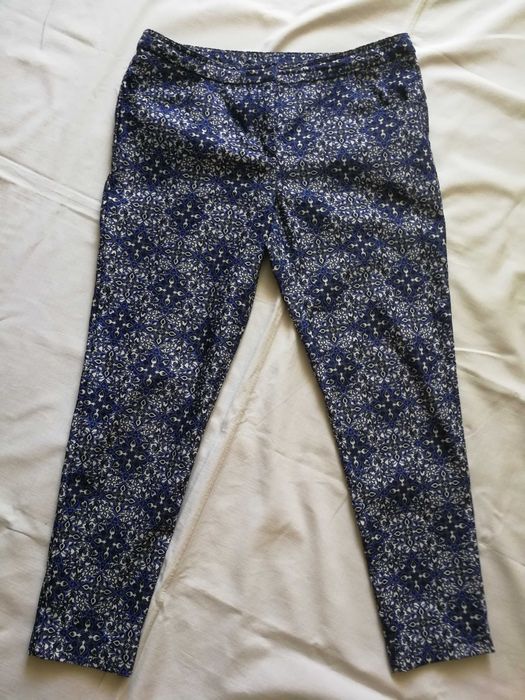 Monnari spodnie wzorzyste niebieskie rozm.40
