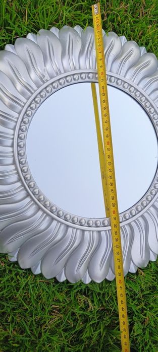 Lustro srebrne plastikowe 40 cm średnica