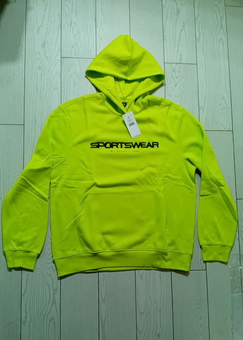 Nowa! Oryginalna 4F bluza z kapturem wkładana XL męska jaskrawo zielon