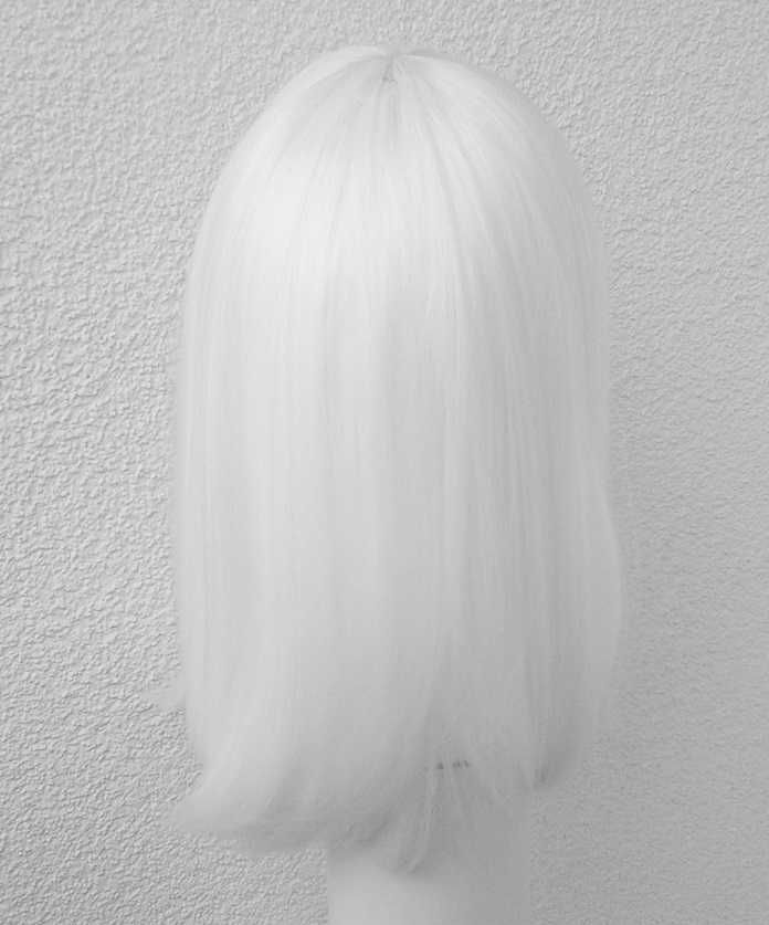 Biała krótka peruka z grzywką biały krótki wig prosty