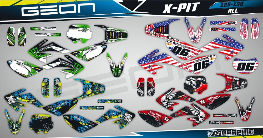 Наклейки Пітбайк Pitbike Geon Kayo Viper X-Pit X-ride Forte Kovi KXD