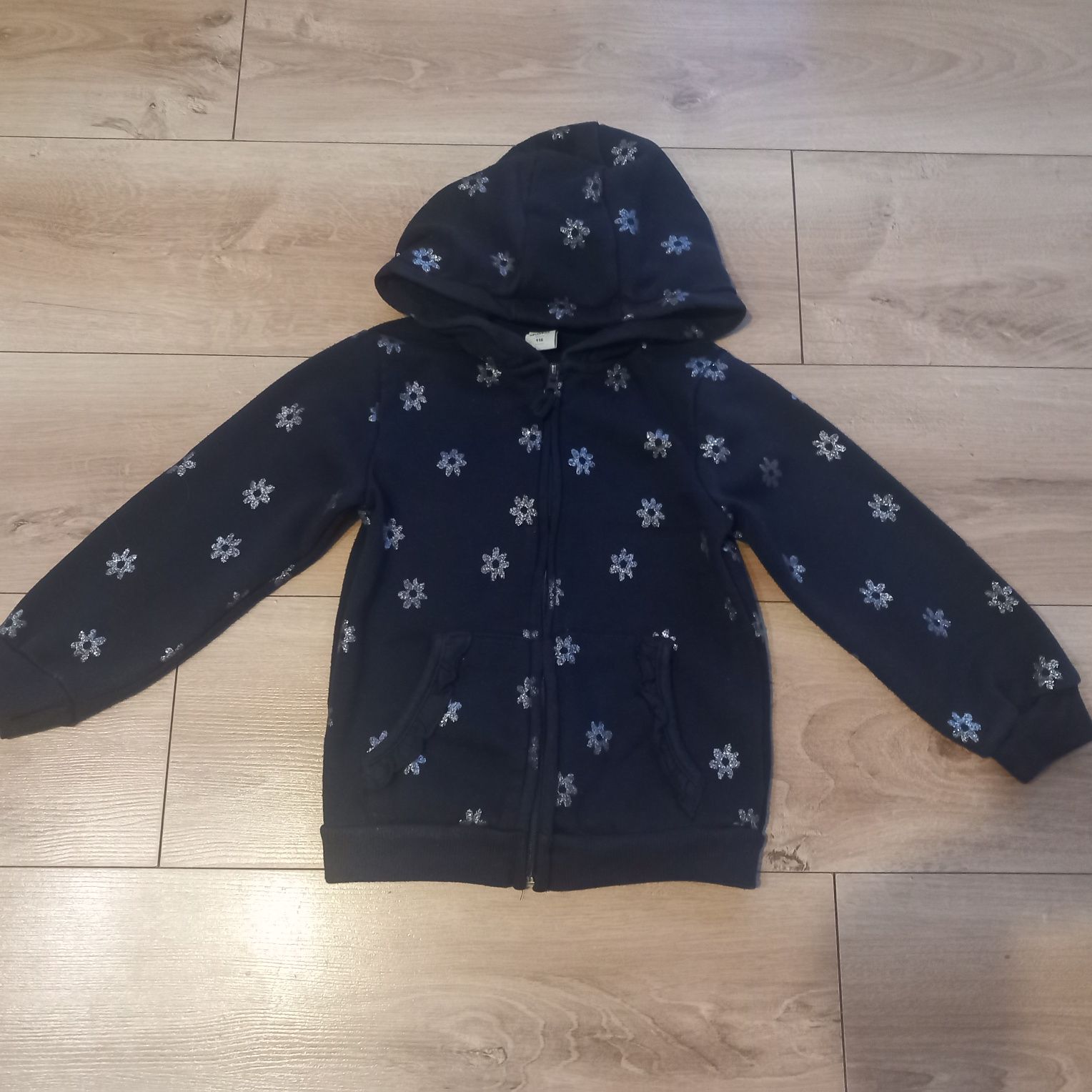 Bluza rozpinana gramatowa na zamek w kwiatki dla dziewczynki rozm 116