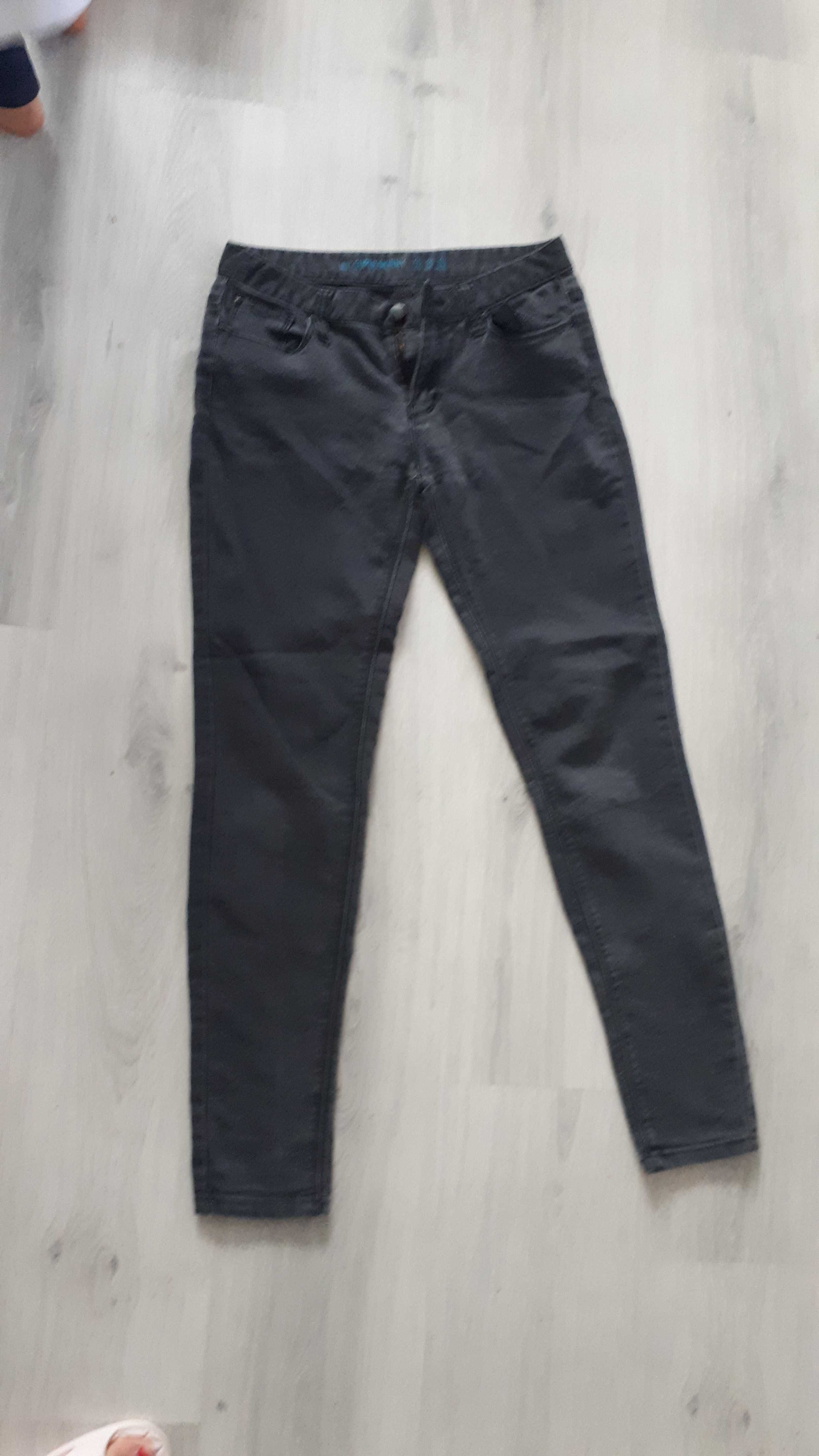 Spodnie skinny jeansy szare biodrówk S M