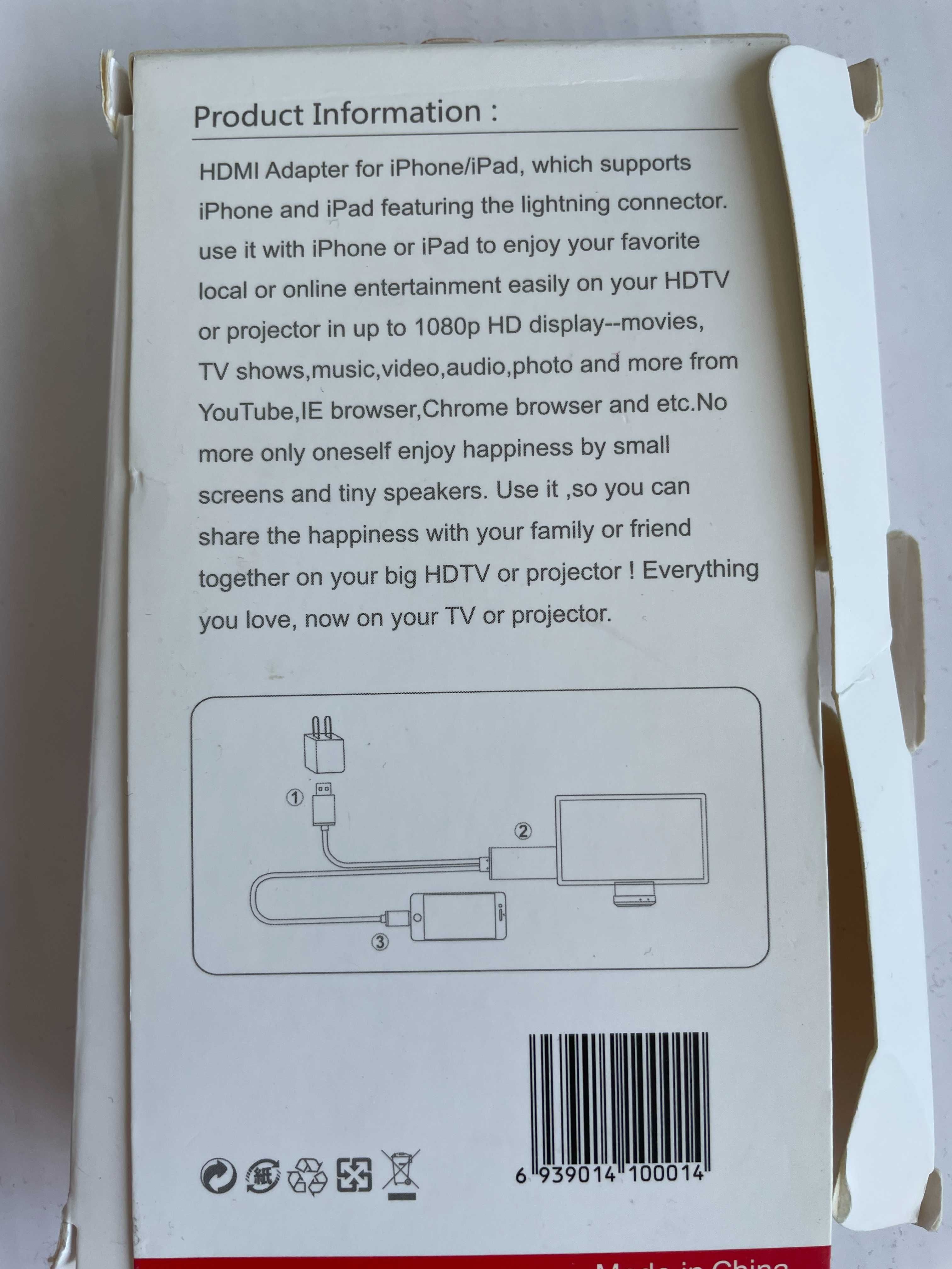MHL Lightning + USB на HDMI кабель 2 м 1080р для подключения к ТВ