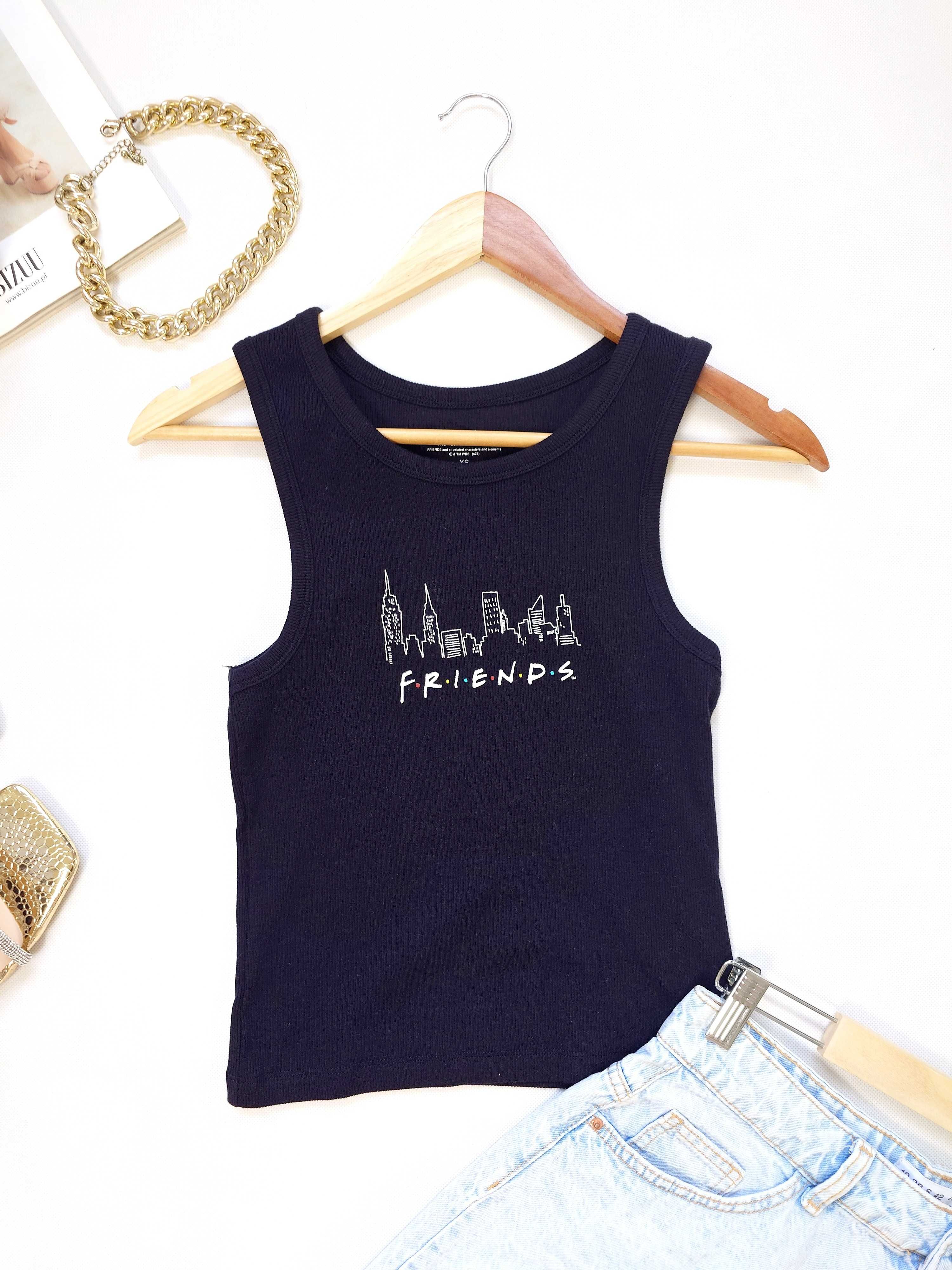 Czarny podkoszulek Friends, Primark 34-36