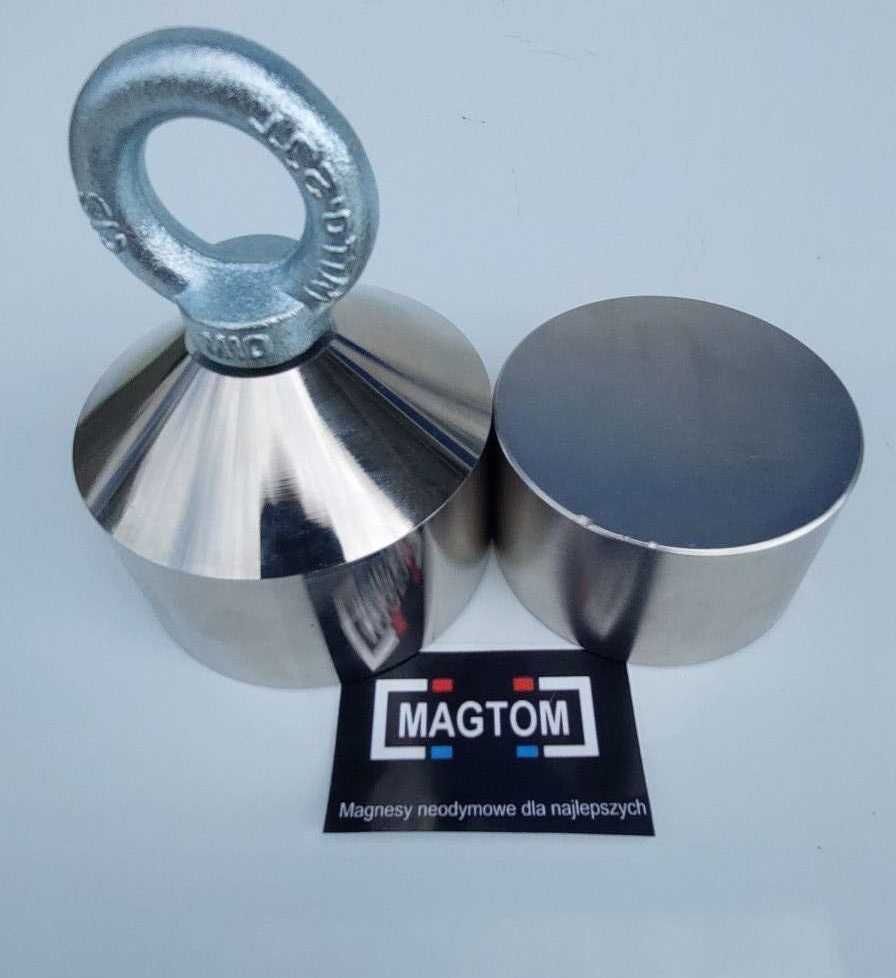 Magnes neodymowy do poszukiwań w wodzie 70x60 360 4x600kg ponad 2000kg