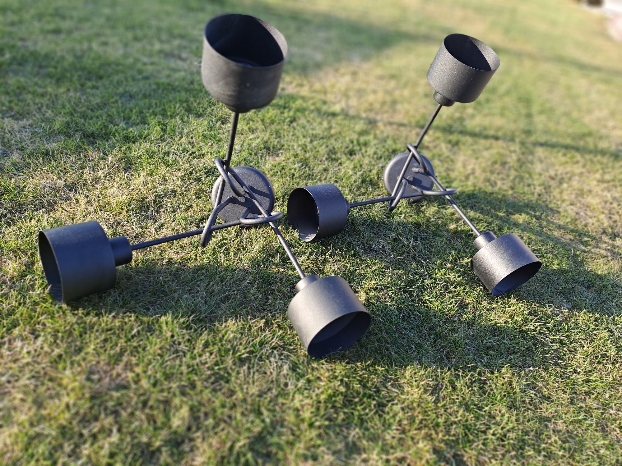 2x Lampa sufitowa czarna pętla Loft