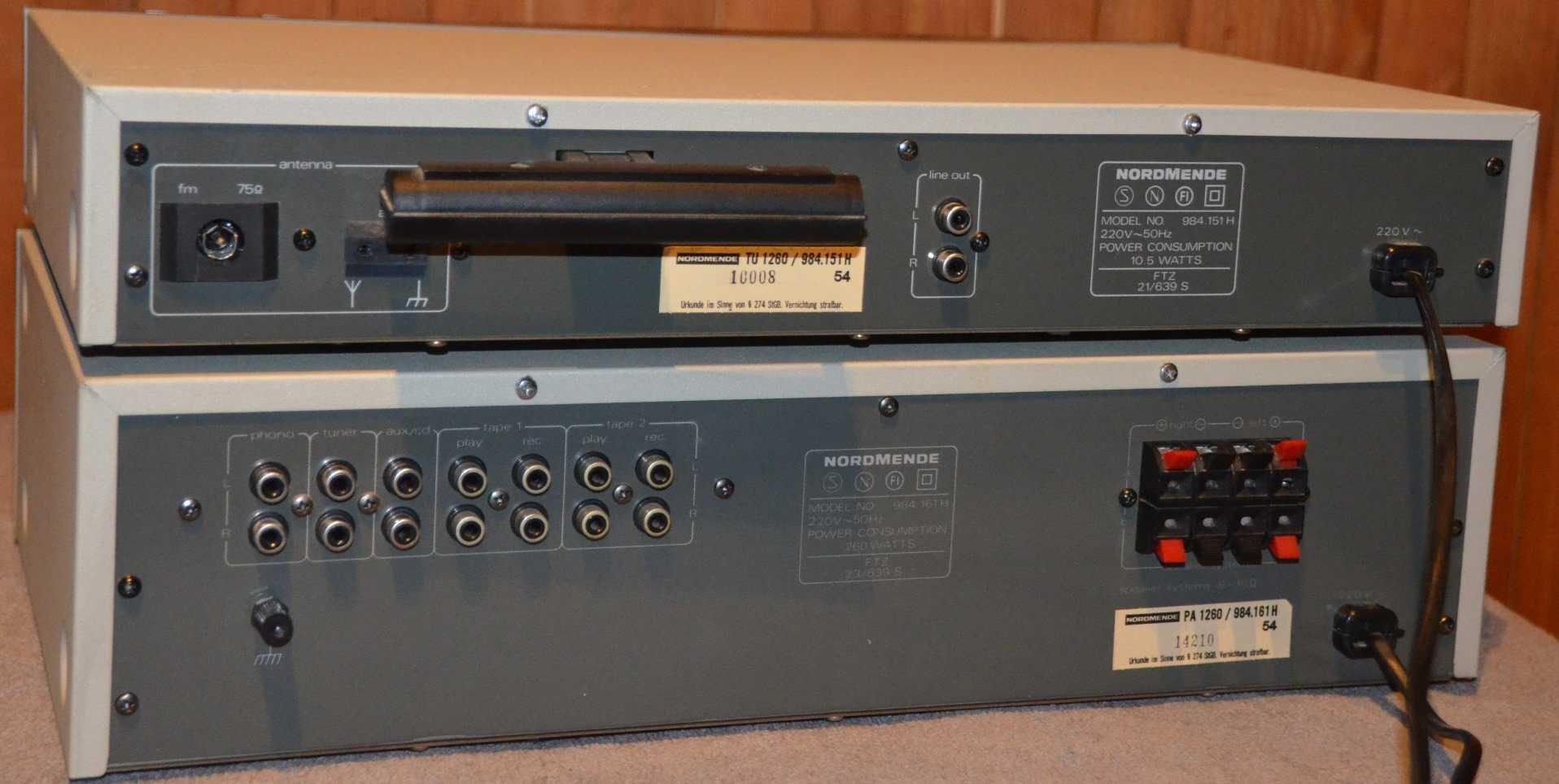Nordmende PA 1260 TU 1260 zestaw stereo wzmacniacz tuner