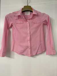 Różowa koszula z długim rękawem dla dziewczynki 6-7 lat