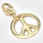 Złota ZAWIESZKA 585 14K Wisiorek PEACE symbol POKOJU modny dodatek