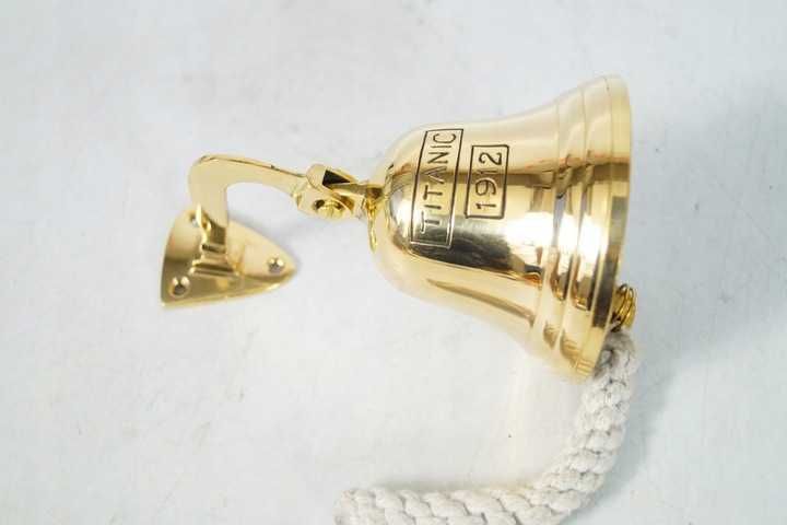 Mosiężny dzwonek dzwon okrętowy z sznurem TITANIC