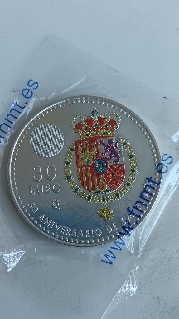 Moedas de 30 euros de prata 925. Espanha