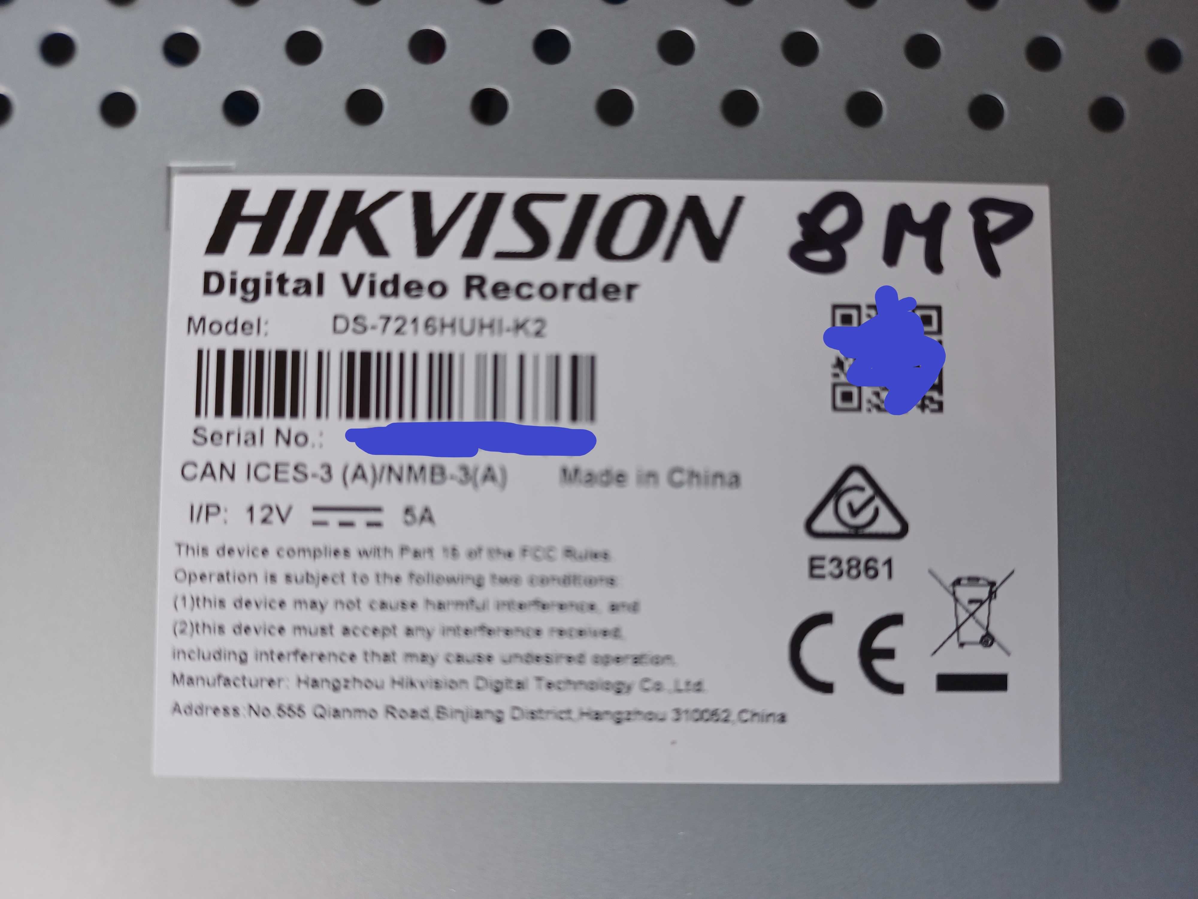 Nagrywarka rejestrator 16-kanałowy IP HIKVISION DS-7216HUHI-K2 8MP