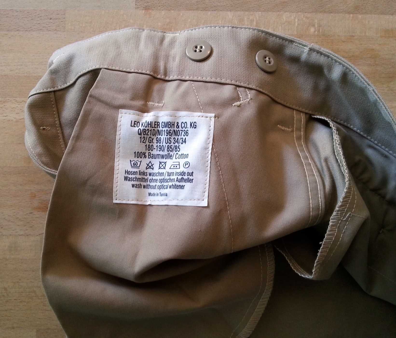 Spodnie bojówki BUNDESWEHR Moleskin GR 12 Piaskowe