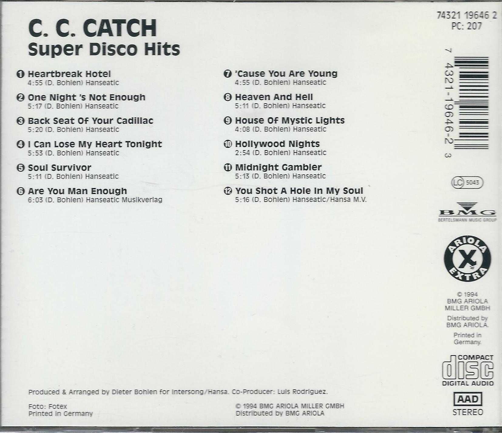 CD C.C. Catch - Super Disco Hits (1994) (Ariola Express)