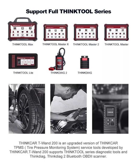 ThinkCar T-Wand 200 Programador Válvulas TPMS + Kit 4 Válvulas (NOVO)